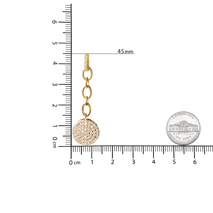 18K Yellow Gold Plated .925 Sterling Silver 1.0ctw Diamond Composite
Cluster Dangle Chain Earrings