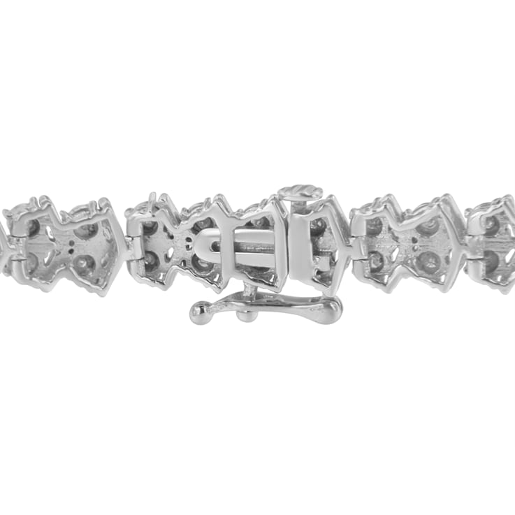 Sterling Silver 1.0ctw Diamond "Arrow" Shape Tennis Link Bracelet