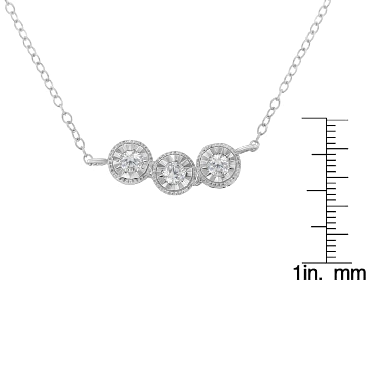 Sterling Silver Round Diamond Pendant Necklace (1/4 cttw, H-I Color,
I2-I3 Clarity)