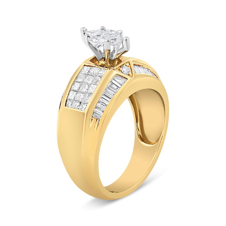 14K Yellow and White Gold 1 3/4ctw Mixed Shape Diamond Ring (H-I Color,
SI1-SI2 Clarity)
