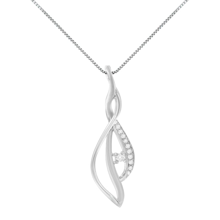 10K White Gold Espira Diamond Accent Open Cascade Pendant w\chain
1/10ctw, J-K Color, I1-I2 Clarity