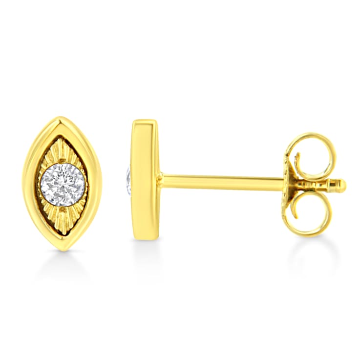 10K Yellow Gold Over Sterling Silver 1/10ctw Miracle-Set Diamond
Marquise Shape Stud Earrings