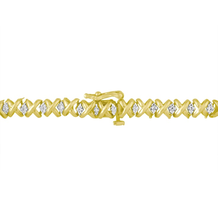 10K Yellow Gold 4ctw Round Diamond Graduating Riviera Necklace (H-I
Color, I2-I3 Clarity)