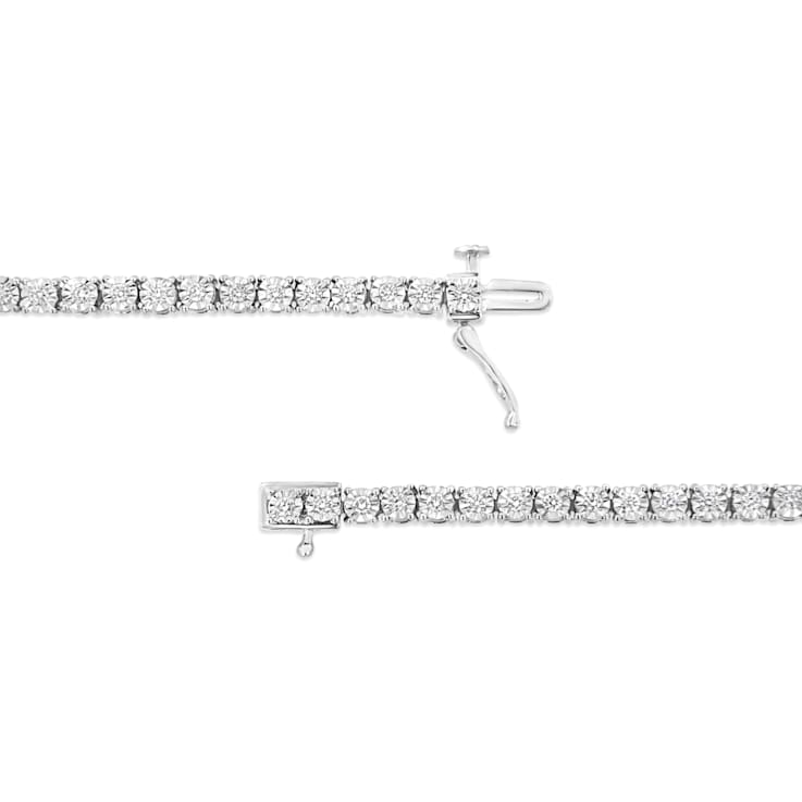 Sterling Silver 1.0 Cttw Lab-Grown Diamond Tennis Bracelet (G-H,
VS1-VS2) - 7.25"