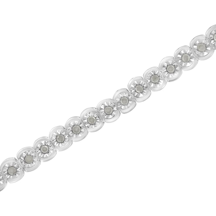 Sterling Silver 1/2ct TDW Diamond Tennis Bracelet (I-J, I3-Promo) - 7"