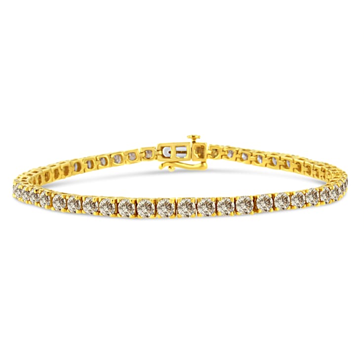 14K Yellow Gold Over Sterling Silver 8.0ctw Diamond Classic Link Tennis Bracelet