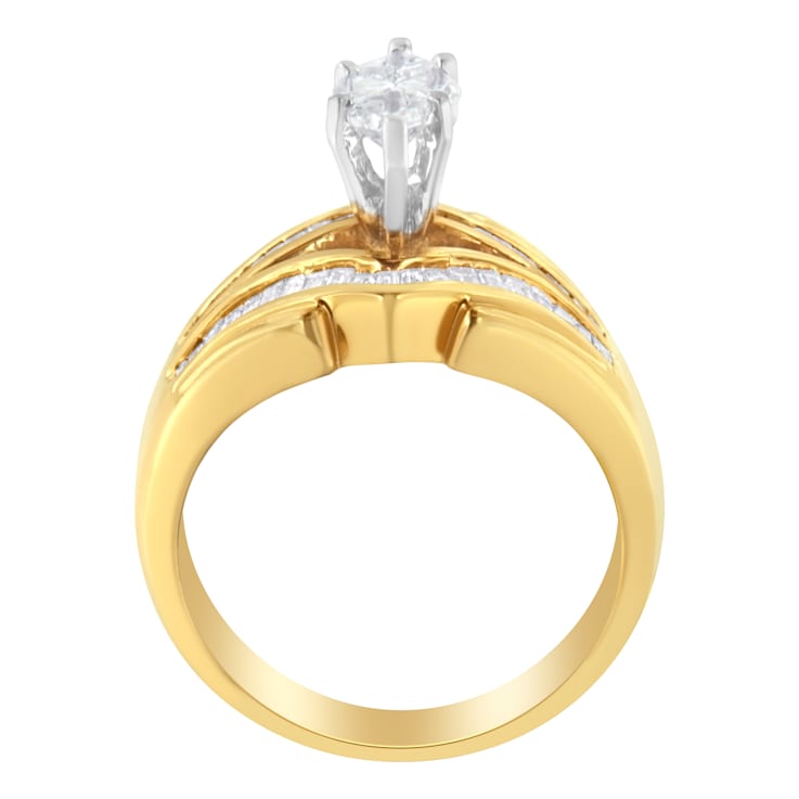 14K Yellow Gold Diamond Cocktail Ring (1 cttw, H-I Color, SI1-SI2 Clarity)