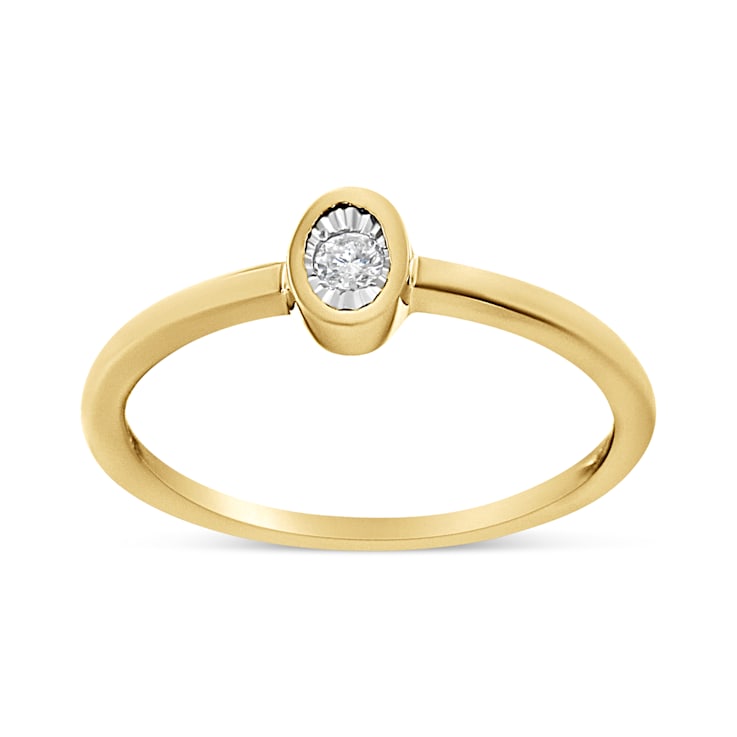 14K Yellow Gold Over Sterling Silver Miracle Set Diamond Promise Ring
(J-K Color, I1-I2 Clarity)
