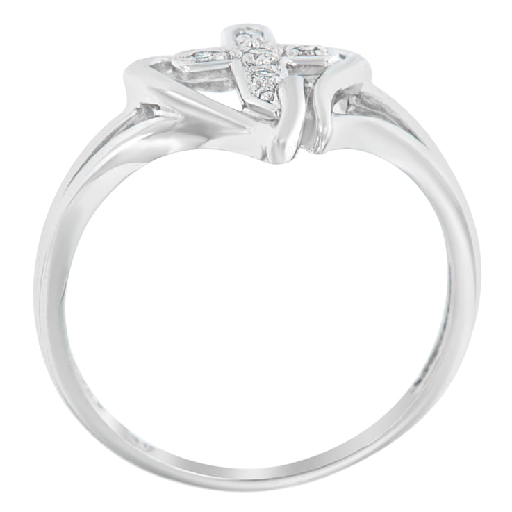 10K White Gold Diamond-Accented Cross & Open Heart Promise Fashion
Ring (H-I Color, I1-I2 Clarity)