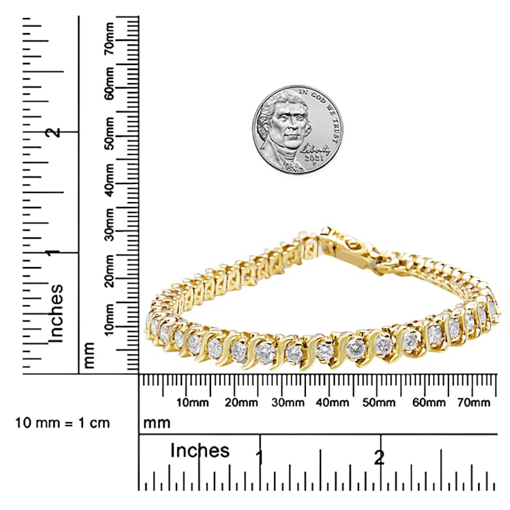 4.00ctw White Diamond 10K Yellow Gold Tennis Bracelet