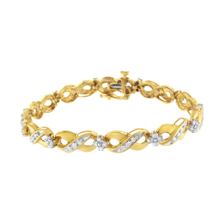 10K Yellow Gold 1.0ctw Round-Cut Diamond Infinite Love Bracelet