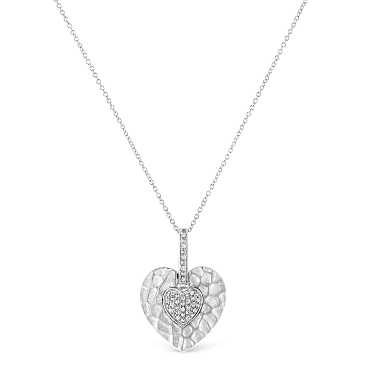 .925 Sterling Silver Pave-Set Diamond Accent Heart Shape 18"
Pendant Necklace