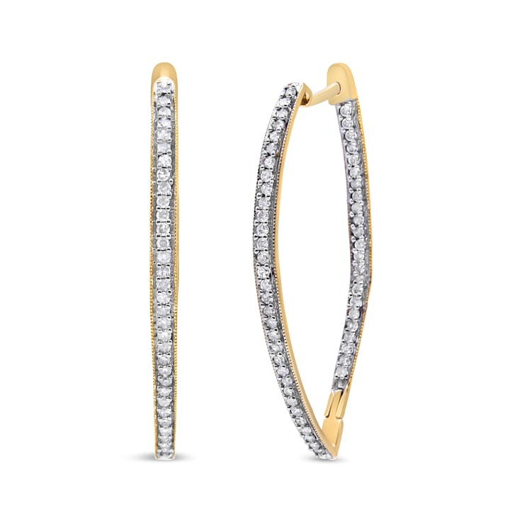 10k Yellow Gold Round Cut Diamond Earrings 1.0ctw