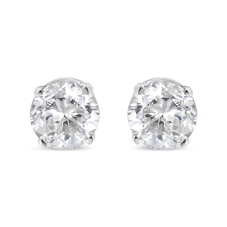 14K White Gold 1.0ctw AGS Certified Brilliant Round-Cut Solitaire
Diamond Push Back Stud Earrings