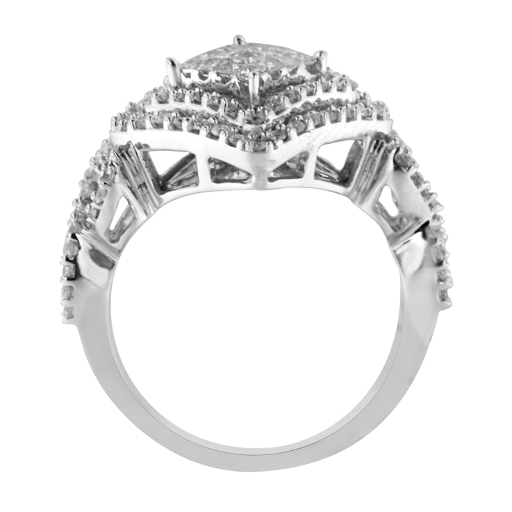 14K White Gold Diamond Composite Ring (1.0ctw, H-I Color, I1-I2 Clarity)