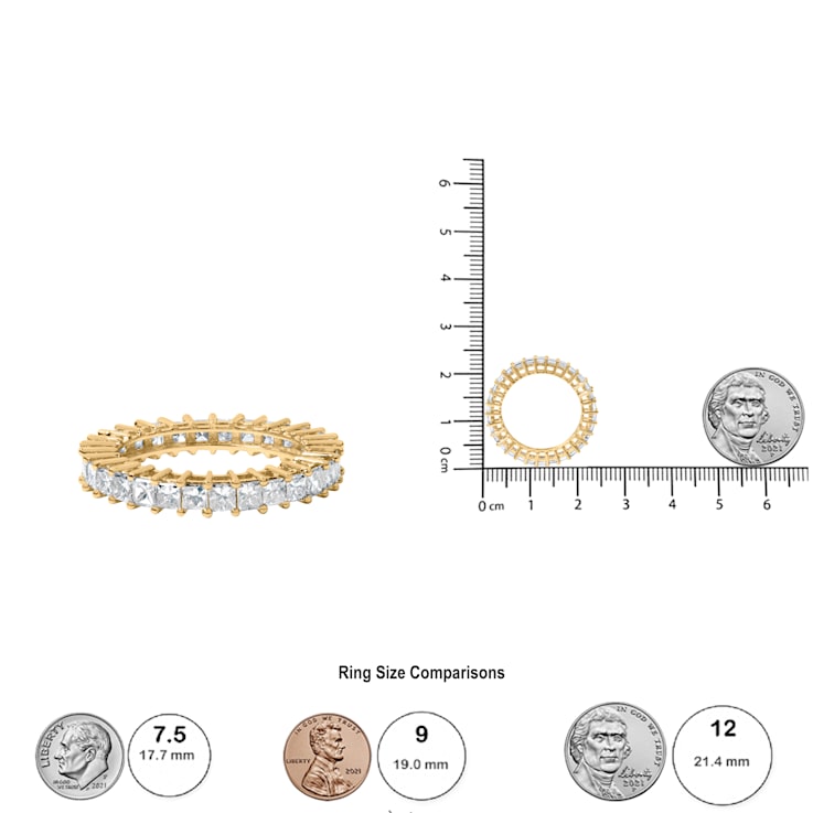 14K Yellow Gold 3.0ctw Princess-cut Diamond Eternity Band