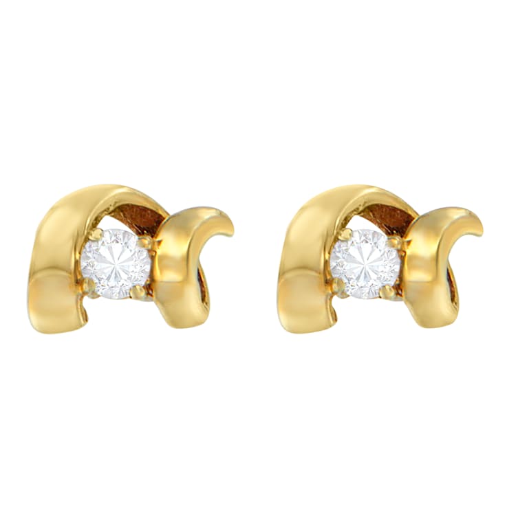 10K Yellow Gold 1/10ctw Round Brilliant-Cut Diamond Espira