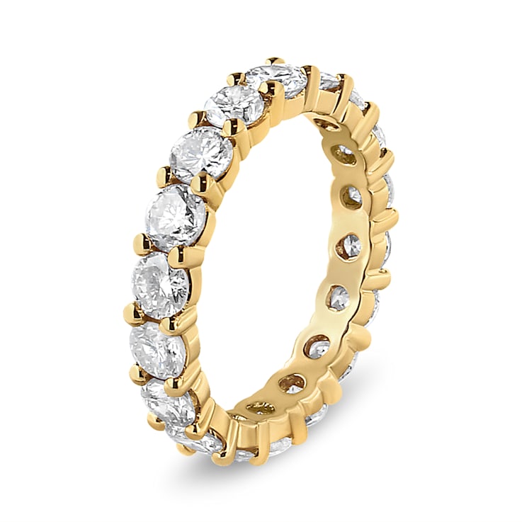 14K Yellow Gold 3.00ctw Round Cut Diamond Eternity Band (J-K Color,
VS1-VS2 Clarity)