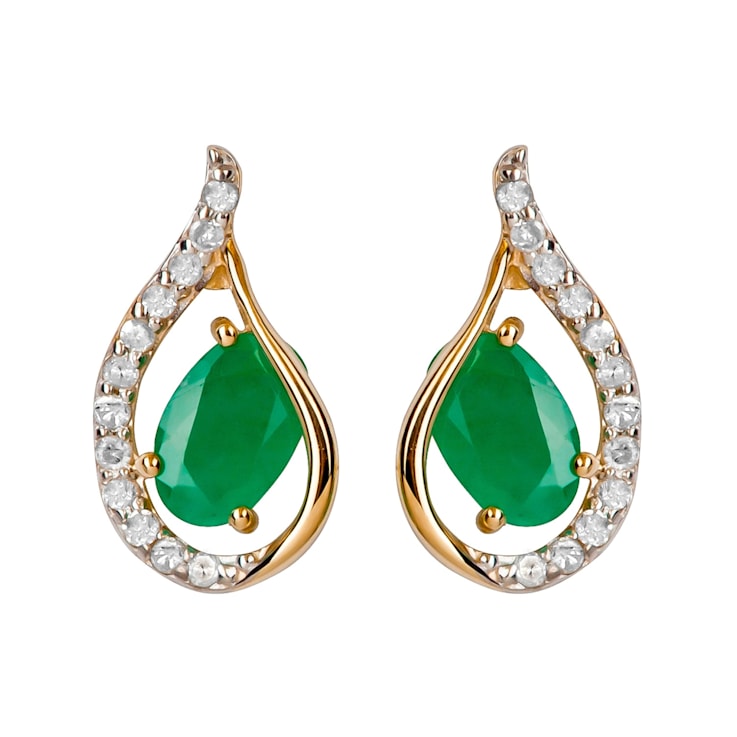 9ct gold emerald earrings top