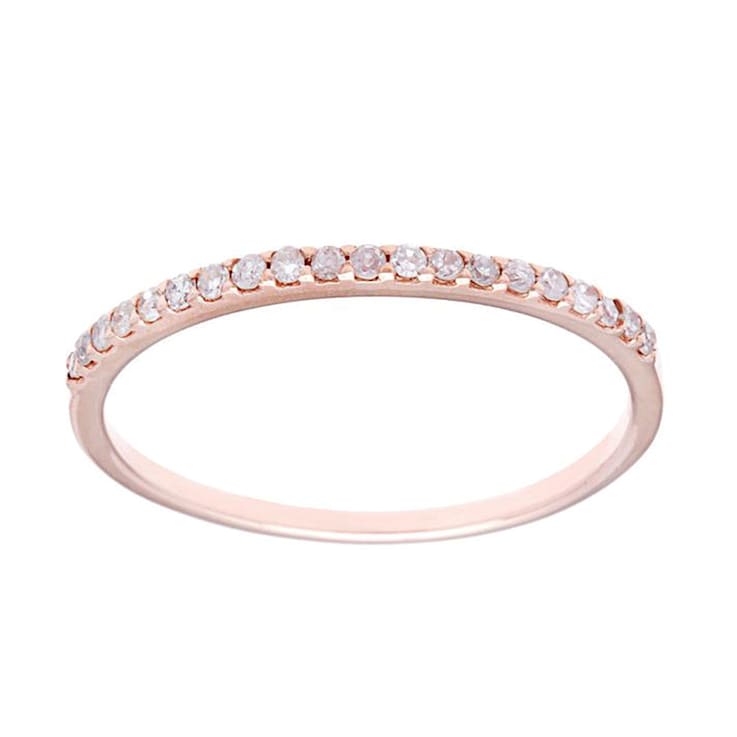 10k Rose Gold Thin Diamond Wedding Band (1/7 cttw, H-I Color, I1-I2 Clarity)