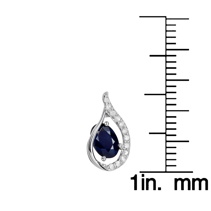 10K White Gold Sapphire and Diamond Drop Earrings