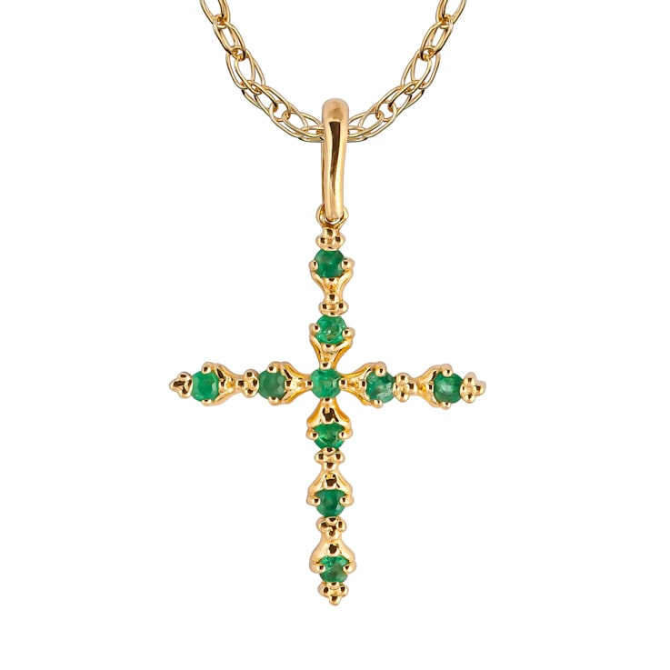 Genuine emerald cross pendant outlet