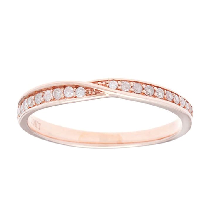 10k Rose Gold Bypass Diamond Wedding Anniversay Band (1/6 cttw, H-I
Color, I1-I2 Clarity)