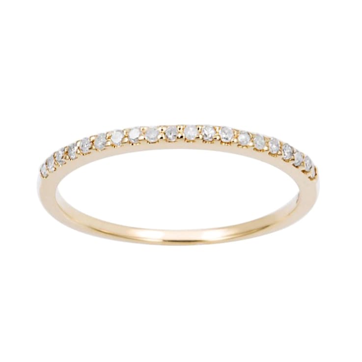 10k Yellow Gold Thin Diamond Wedding Band (1/7 cttw, H-I Color, I1-I2 Clarity)