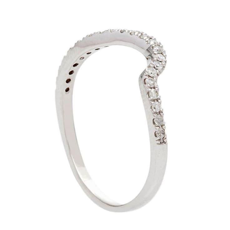10k White Gold Curved Diamond Wedding Band (1/5 cttw, H-I Color, I1-I2 Clarity)