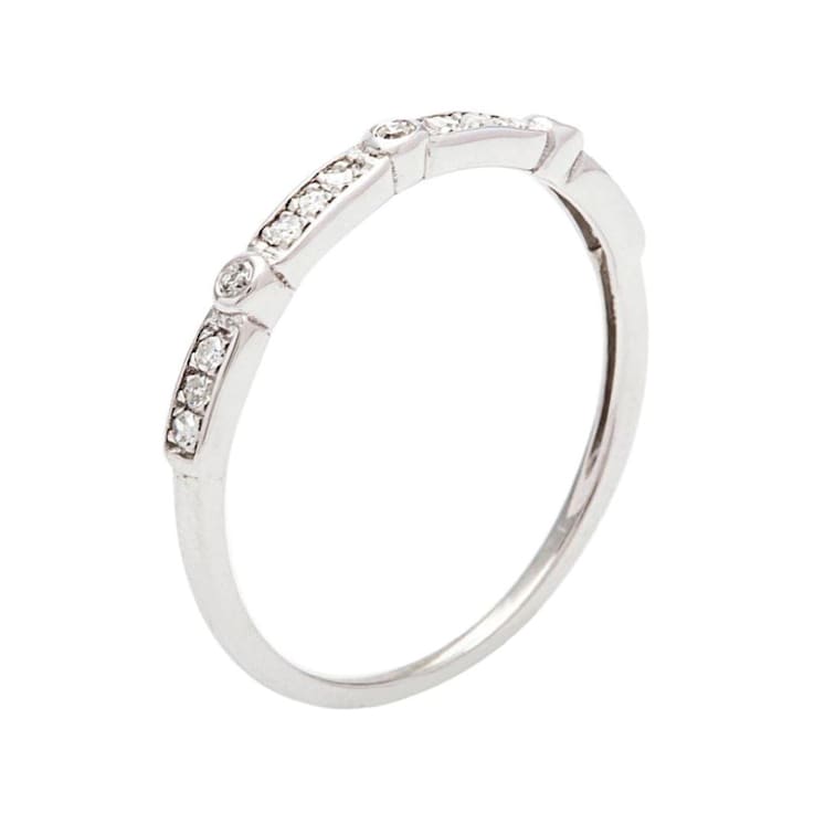 10k White Gold Diamond Stackable Wedding Band (1/8 cttw, H-I Color,
I1-I2 Clarity)