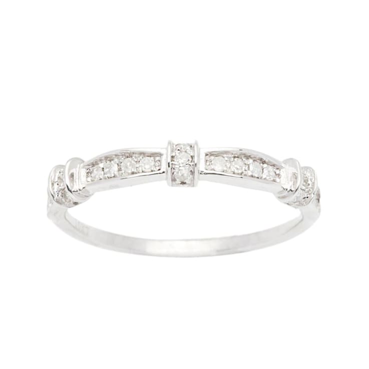 10k White Gold Contoured Diamond Wedding Band (1/6 cttw, H-I Color,
I1-I2 Clarity)