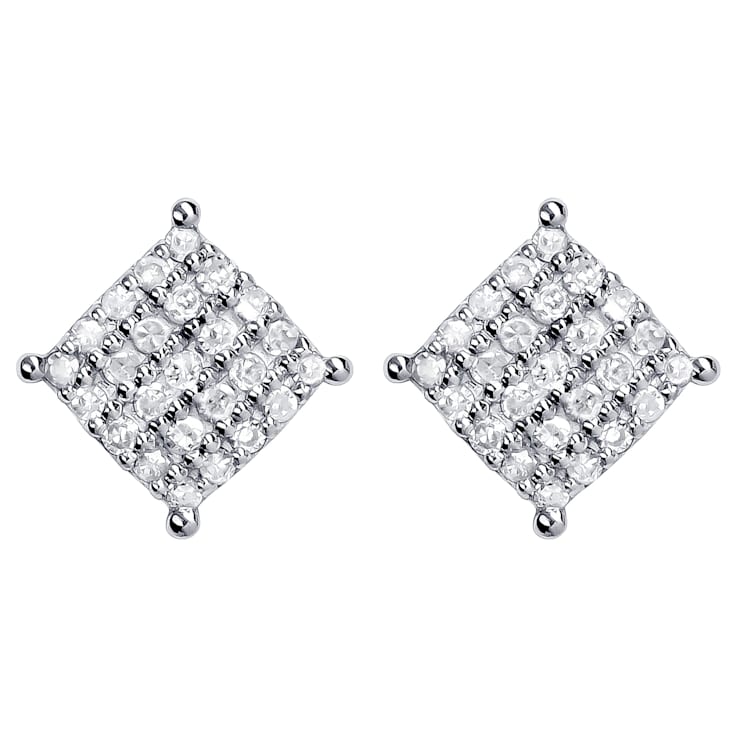 10K White Gold .25ctw Diamond Stud Earrings