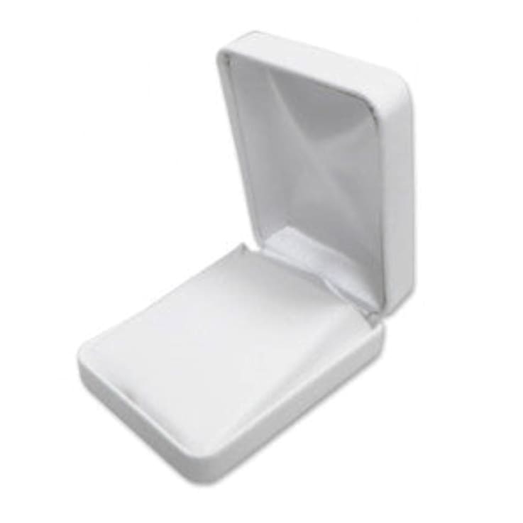 10k White Gold Genuine Oval Sapphire and Diamond Pendant With Chain