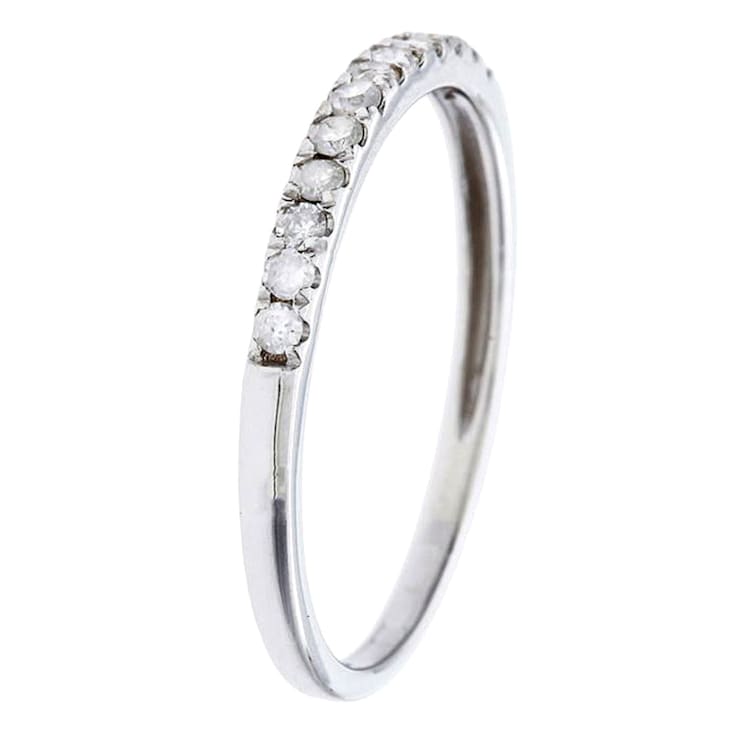 10k White Gold Stackable Diamond Wedding Band (1/6 cttw, H-I Color,
I1-I2 Clarity)