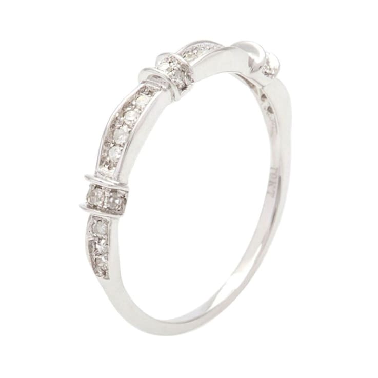 10k White Gold Contoured Diamond Wedding Band (1/6 cttw, H-I Color,
I1-I2 Clarity)
