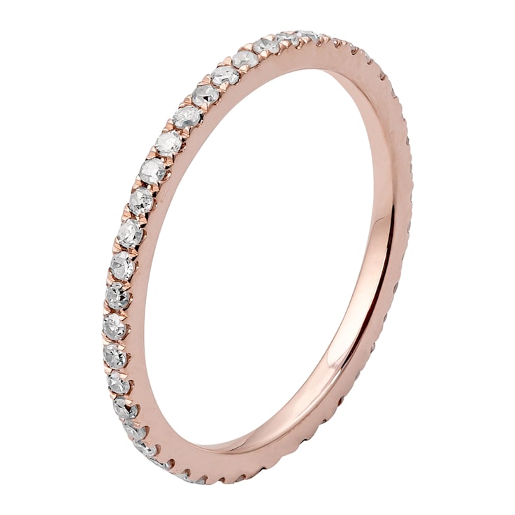 10k Rose Gold Pave Eternity Diamond Wedding Band (1/2 cttw, H-I Color,
I1-I2 Clarity)