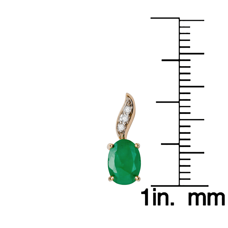 10K Yellow Gold Emerald and Diamond Earrings