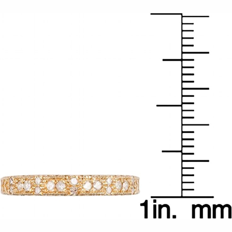 10k Yellow Gold Vintage-Style Engraved Diamond Wedding Band (1/5 cttw,
H-I, I1-I2)