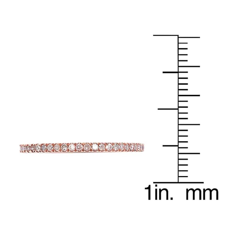10k Rose Gold Eternity Diamond Wedding Band 1/3 cttw, H-I Color, I1-I2 Clarity