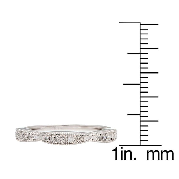 10k White Gold Contoured Diamond Wedding Band (1/7 cttw, H-I Color,I1-I2 Clarity)