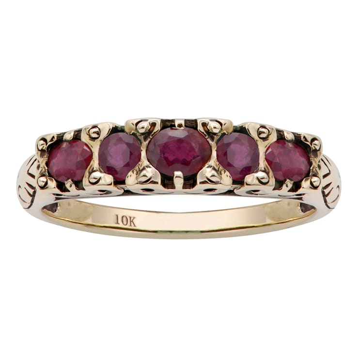 ン 大人気 新品 ノ Anniversary Ruby Genuine Gold Yellow 10k Ring 1PY85B - 画材