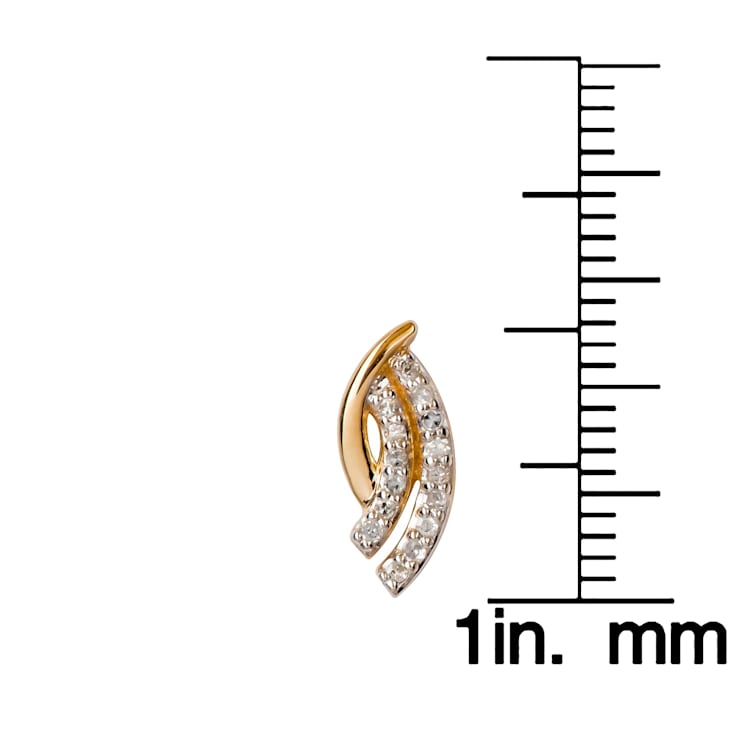 10K Yellow Gold Diamond Earrings 1/6ctw
