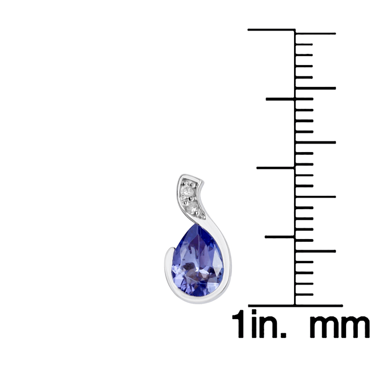 10K White Gold Pear Shape Tanzanite and Diamond Earrings