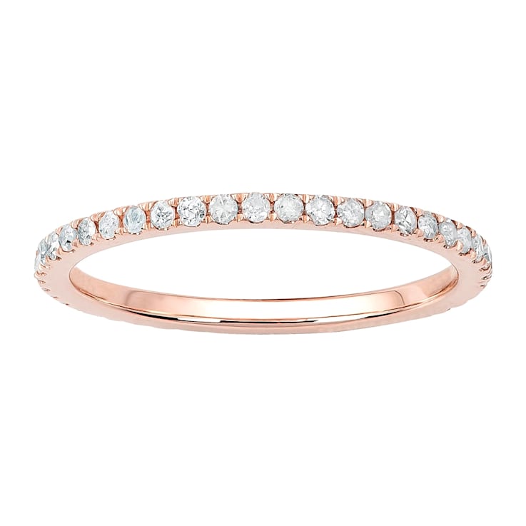 10k Rose Gold Pave Eternity Diamond Wedding Band (1/2 cttw, H-I Color,
I1-I2 Clarity)