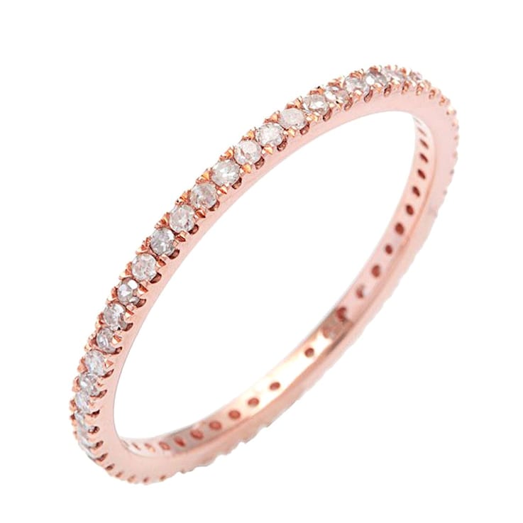 10k Rose Gold Eternity Diamond Wedding Band 1/3 cttw, H-I Color, I1-I2 Clarity
