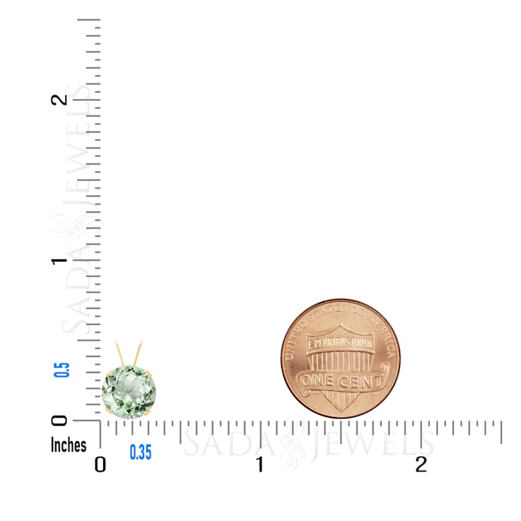 14K 8mm Green Amethyst Prasiolite Solitaire Pendant Necklace, 2 Ct. Tw.,
February Birthstone