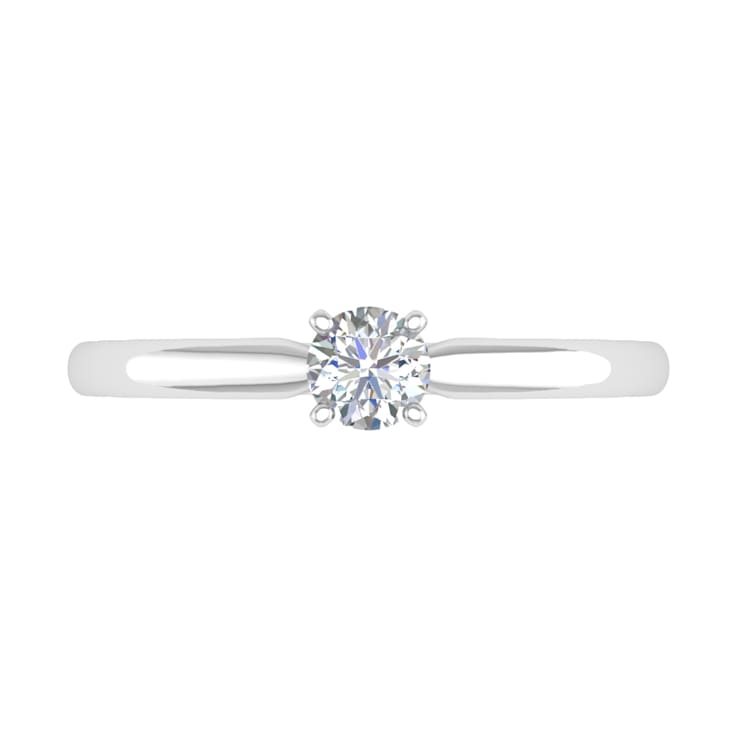 FINEROCK 1/5 Carat 4-Prong Set Diamond Solitaire Engagement Ring Band in
10K Gold