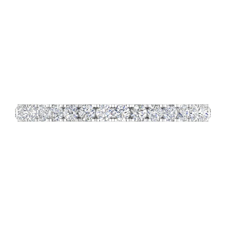 FINEROCK 1/2 Carat Diamond 3/4 Eternity Wedding Band Ring in 14K White Gold