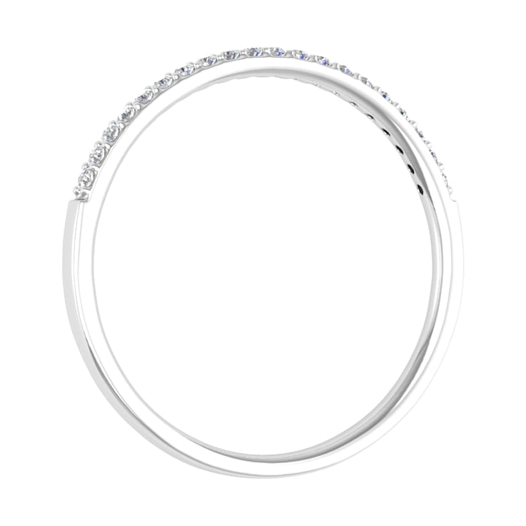 FINEROCK 1/10 ctw 10K White Gold Natural Diamond Ladies Wedding
Anniversary Stackable Ring