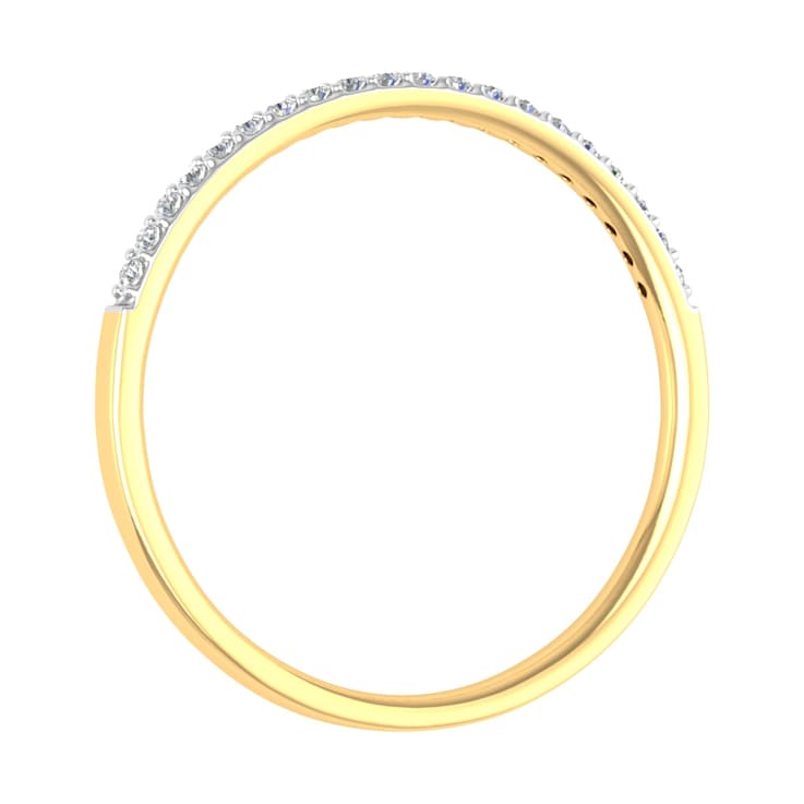 FINEROCK 1/10 ctw 10K Yellow Gold Natural Diamond Ladies Wedding
Anniversary Stackable Ring